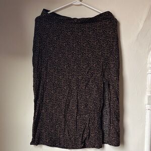 American Eagle Outfitters Black Floral Midi Skirt